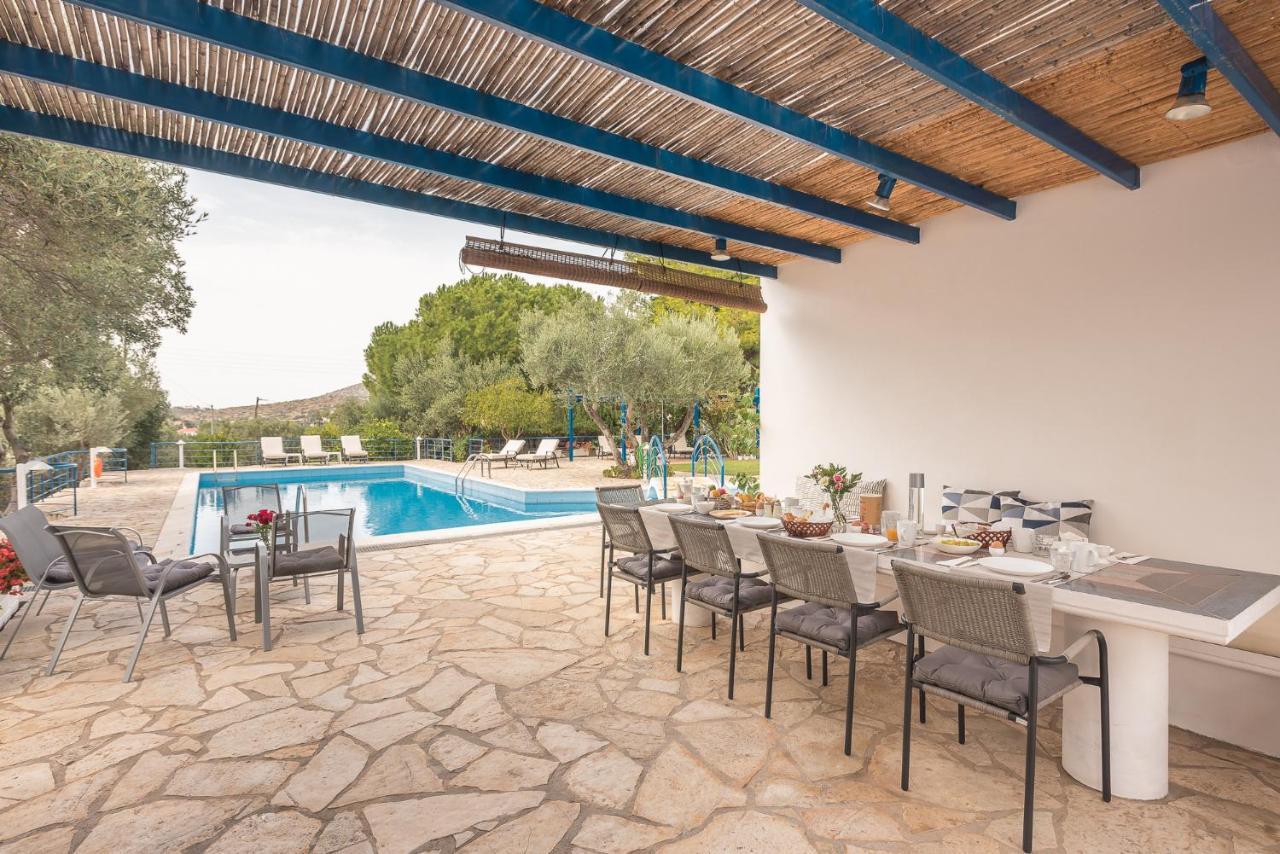 Summer Villa Pasiphae Private Pool - Bbq -Beach 2Min Szúnio Kültér fotó
